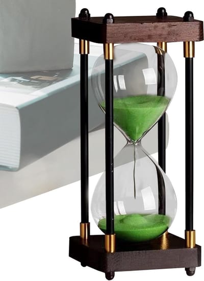 Zandloper Decoratie - Glazen Timer - Ontspanning en Concentratie - Elegant Functioneel Design - 12 x 12 x 25 cm