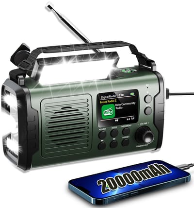 Unyqoos® Draagbare multifunctionele noodradio met zonne-energie en powerbank