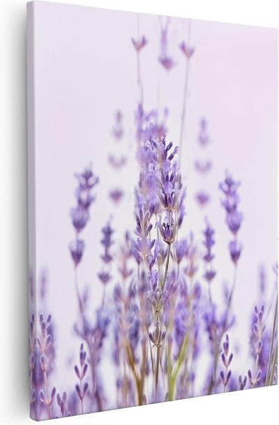 Artaza Canvas Schilderij Bloemen - 40x50 cm - Wanddecoratie Lavendelveld - Muurdecoratie Woonkamer - Kamer Accessoires