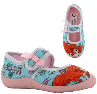 Disney Princess - Pantoffels kinderen voor meisjes - Ariel Sloffen kind met klittenbandsluiting - Schoenen van 2 tot 8 jaar - Maat 24 - Blauw