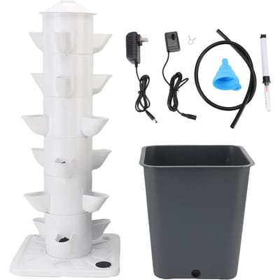 Verticaal Hydroponisch Kweeksysteem Ruimtebesparend 18 Gaten Hydroponische Toren met 10L Watertank voor
