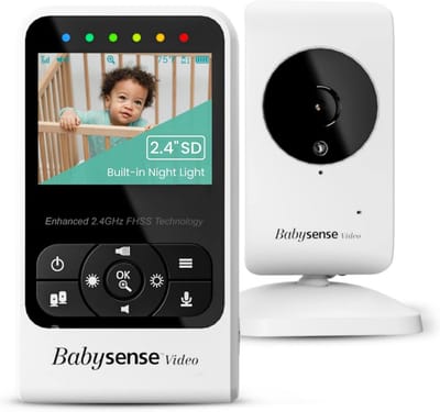Videobabyfoon met camera - Baby monitor - Babykamer bewaken - Tweerichtingsgesprek - 24 cm scherm - Wit
