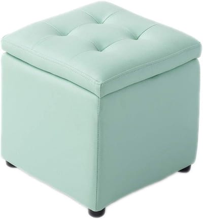 Opberg Poef - Zitbank Kruk - Woonkamer Decoratie - Met Binnenruimte - 40x40x40 cm - Groen
