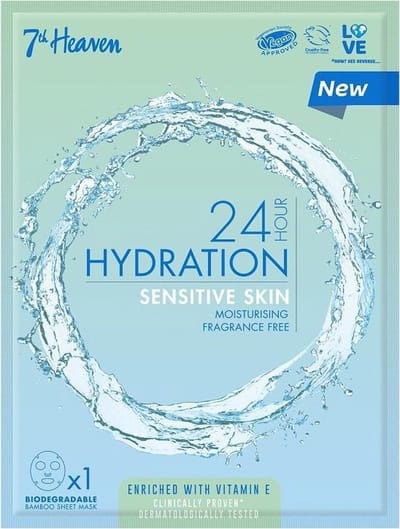 7th Heaven Bamboe Gezichtsmasker Gevoelige Huid - 24H Hydraterende Masker - 1 Stuk