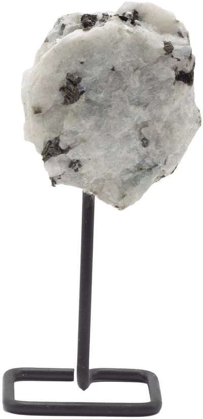 Mineral Specimen on Metal Stand - Rainbow Moonstone