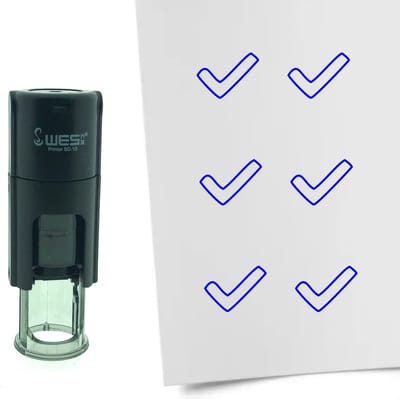 CombiCraft Stempel Open vinkje 10mm rond - Blauwe inkt