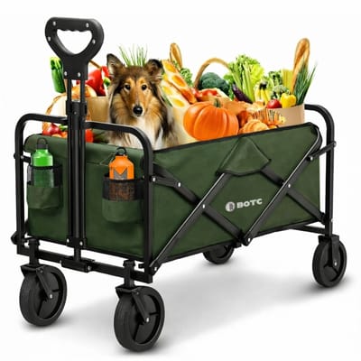 BOTC Bolderkar - Opvouwbaar - 100KG Draagkracht - 85x60cm - 360º Wielen - Draaibare wielen - 2 Standen - Groen