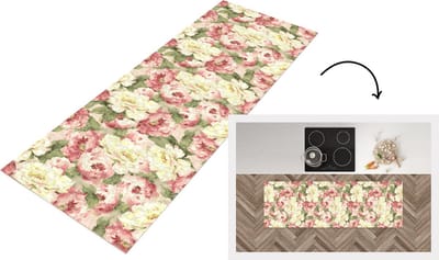 Keukenloper - Loper keuken - Rozen - Vintage - Patronen - 150x50 cm - Keukenloper vinyl
