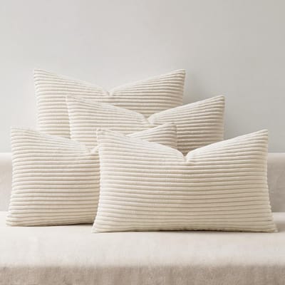 Dailygoods- Kussensloop 40 x 60 cm - Set van 4 - Corduroy - Decoratief - Zacht materiaal - Onzichtbare ritssluiting - Kussenhoes