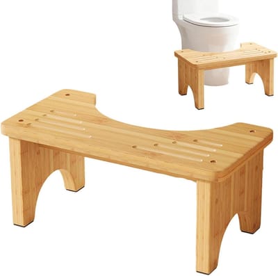 Ontlastingskruk Badkamer - Toilet Kruk - Natuurlijke Houding - Opvouwbaar Houten Ontwerp - 40x20x17 cm - Houtkleur