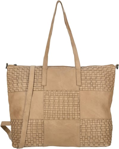 Enrico Benetti Sicily Leren Shopper - Lichttaupe