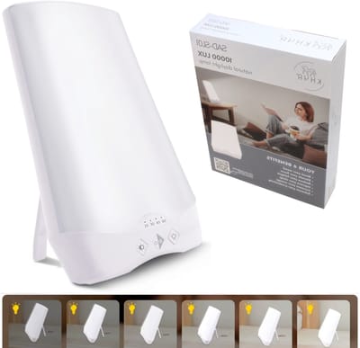 KHYR® - NIEUW - SAD-SL01 - Natuurlijk Daglichtlamp - 10.000 Lux - Lichttherapie Lamp met Timer, Dimbaar & 3000 - 6500K - UV-vrij - Daglichtlamp Hobby - Compact & Modern Ontwerp