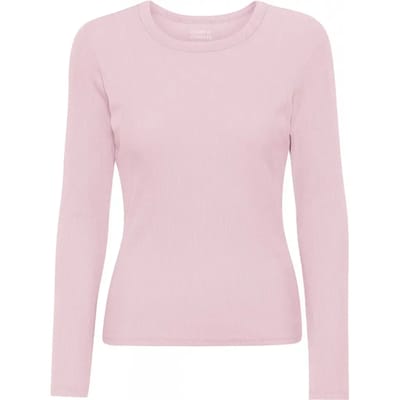 Geribd dames-T-shirt met lange mouwen Colorful Standard Organic faded pink