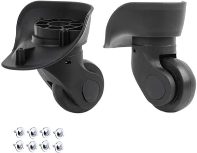 Vervangende Swivel PVC Kofferwielen - Universele Spinner Wielen voor Bagage Trolley, Zwart, Duurzaam en Stijlvol