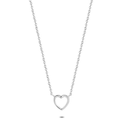 Twice As Nice Halsketting in zilver, open hartje 40cm+5cm