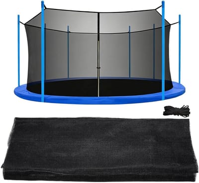 Veiligheidsnet Voor Trampoline,Rond Frame Veiligheidsbescherming met Verstelbare Banden | Trampoline Omheiningsnet | Voor Achtertuin, Tuin, Terras, Thuis Gym, Speeltuin, Camping En Buiten