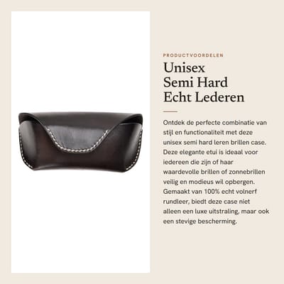 Dailygoods- Brillen Case Stijlvol - Echt Lederen - Riemlus - Magnetische Sluiting - Geschikt voor Standaard Brillen - Gemaakt van Dik Rundleer - Brillenetui