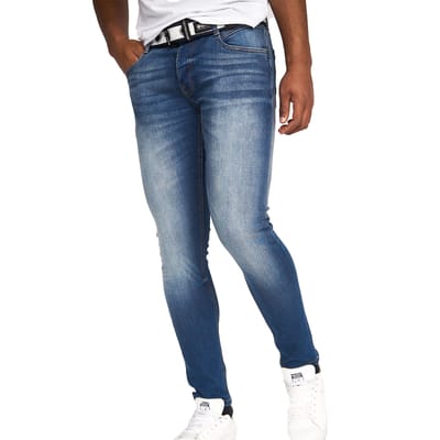 Crosshatch Heren Barbeck Slim Jeans (Blauw getint)