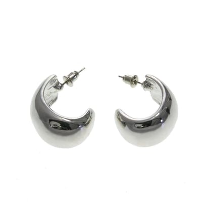 Behave - Oorbel steker zilverkleur chunky retro stijl 2,5 cm
