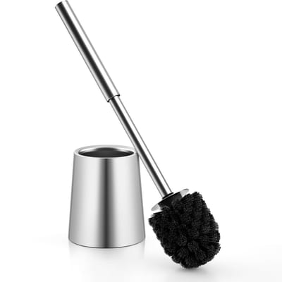 Unyqoos® Elegante en Robuuste Toiletborstelset met Roestvrijstalen Handgreep en Houder voor Badkamer
