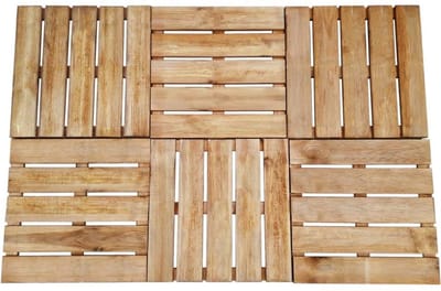Houten vloertegels - Tuintegels Grenen - Buiten Leven - FSC Gecertificeerd - 6 stuks 50x50cm - Bruin
