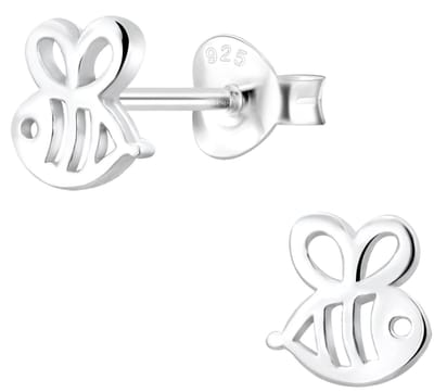 Joy|S - Zilveren Bij oorbellen 5 x 6 mm