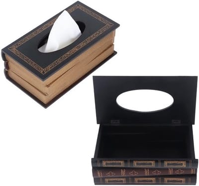 Tissuehouder Houten Retro - Tissue Box - Napkin Dispenser - Grote Opening - 25 x 14 x 10 cm - Middeleeuwen Gotisch Uiterlijk - Tissuebox