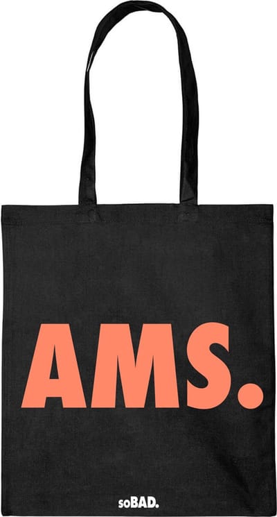 Draagtas AMS. - fluor oranje - katoenen tas - soBAD. - met leuke grappige tekst