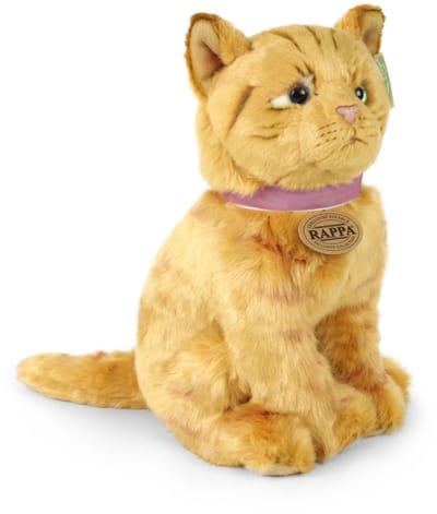 Rappa ECO knuffel kat zittend 26 cm - realistische knuffel van recyclede PET flessen - goudbruin