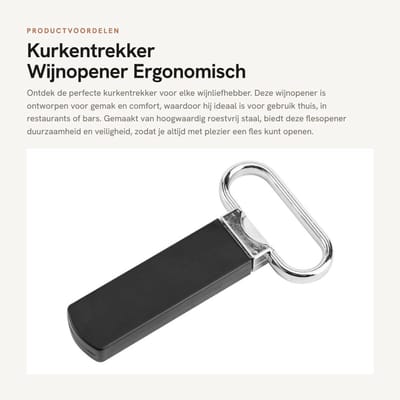 Dailygoods- Kurkentrekker Premium Roestvrij Staal - Flessenopener - Wijnopener - Ergonomisch Ontwerp - Beschermhoes - Duurzaam Gebruik - Flesopener