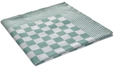 Theedoek - 65x65cm - Groen - geblokt - 100% katoen - Set 6 stuks