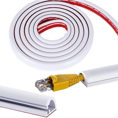 Flexibele Kabelgoot van 6 m met Zelfklevende Bevestiging voor Kabelbescherming, Ideaal voor Thuis en Kantoor, Geschikt voor TV-sets en Elektronische Apparaten