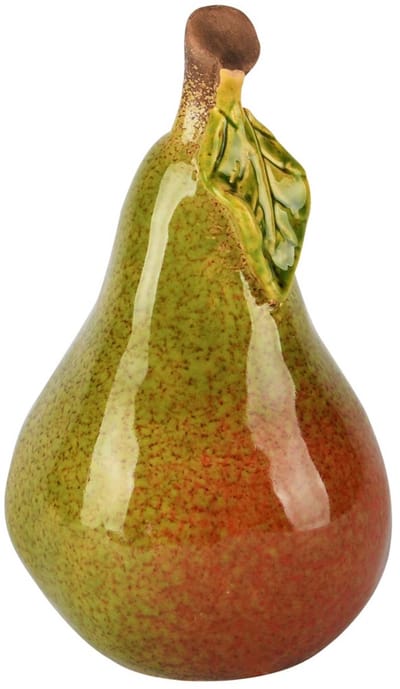 Dekoratief | Peer, groen/rood, keramiek, 10x9x16cm | A255026