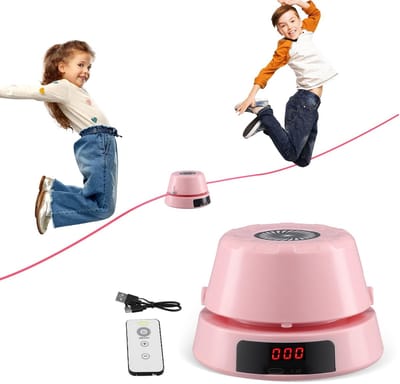 longziming -Springtouwmachine - Intelligente Seilspringmachine – Handenvrij met Automatische Telling – Oplaadbaar – Trainingsmeter voor fitnessstudio feest thuis – Roze