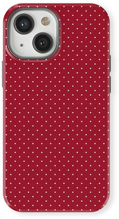 Micro Dots Tough Hoesje geschikt voor iPhone 13 Mini | Geschikt Voor Mag | Stippen Motief Backcover geschikt voor iPhone 13 Mini Red Velvet