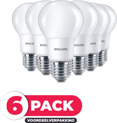 Philips LED E27 - 13W (100W) - Warm Wit Licht - Niet Dimbaar - 6 stuks
