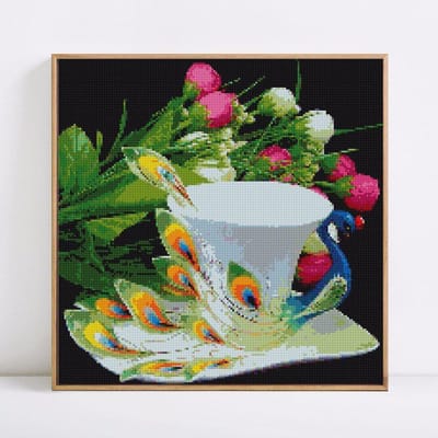 Broderie Diamant Affichage Complet Fleurs Peinture Diamant Avec Pierres Rondes Mosaïque Images Diamant 30x30