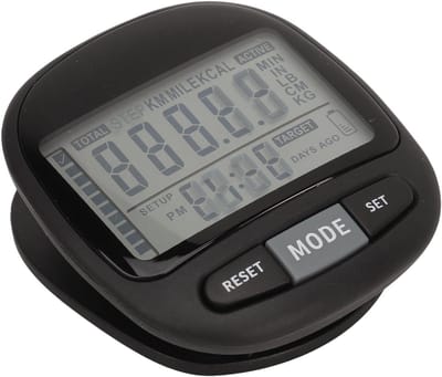 3D Pedometer - Stappenteller Calorie teller - Fitness Doelen Stellen - Draadloze Gegevensregistratie - 53 gram - Zwart