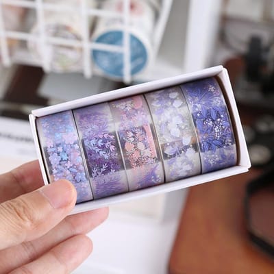 5 Rollen/set Kawaii Transparante Sticker Tape DIY Decoratief Materiaal Tape Schetsboek Stickers Schoolbenodigdheden Kantoorartikelen