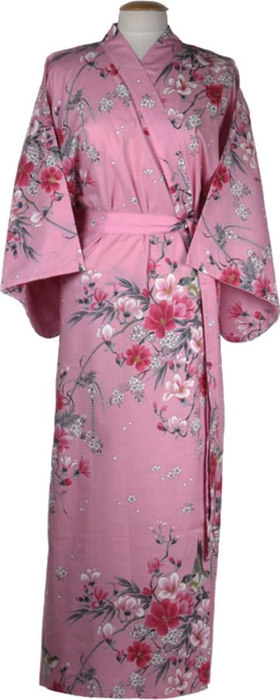 DongDong - Originele Japanse kimono - Katoen - Bloemen motief - L/XL