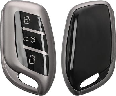 kwmobile autosleutel hoesje geschikt voor MG 3-knops ZS MG4 MG5 MG6 hoes - TPU autosleutel behuizing - Beschermende auto sleutel case - Sleuteletui in mat zwart / zwart