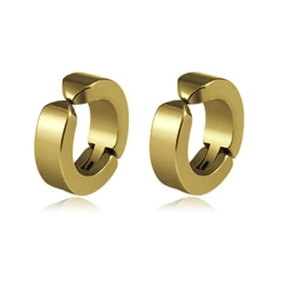 Plux Fashion Classic Clips Oorbellen - Goud - 8mm - Stainless Steel - Heren - Dames - Sieraden – Goude Oorbellen - Classic Clips Earrings - Oorbel - Clip On Oorbellen - Sieraden Cadeau - Klip Oorbellen Zonder Gaatje - Kerst - Black Friday
