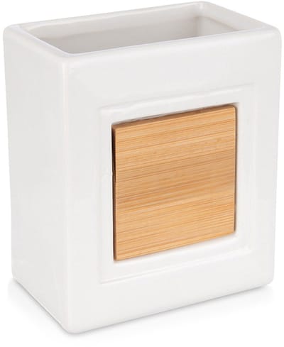 Tandenborstelbeker Dolomiet Houten Wit - Badkamer Beker - Tandenborstel - Tandenborstelhouder
