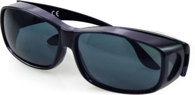Ulanax - Overzet-zonnebril Unisex - Zonnebril voor brildragers - Ideaal bij gevoelige ogen - Gepolariseerde lens, Unisex, Zwarte glazen