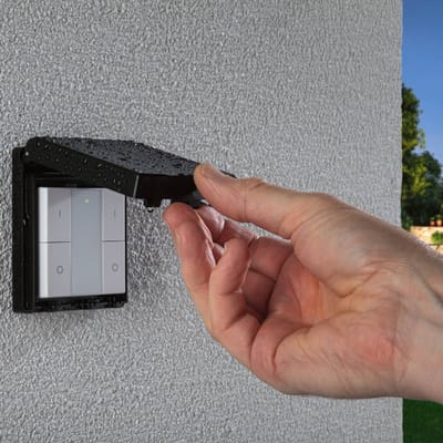 Wandschakelaar Smart Home Zigbee 3.0 On/Off/Dimm Outdoor Zwart