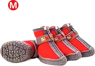 Nivard Hondenschoenen Pootbeschermer - Hondenschoenen - 4 Stuks - Hondenschoentjes - Pootbescherming Hond - Anti Slip - Rood M