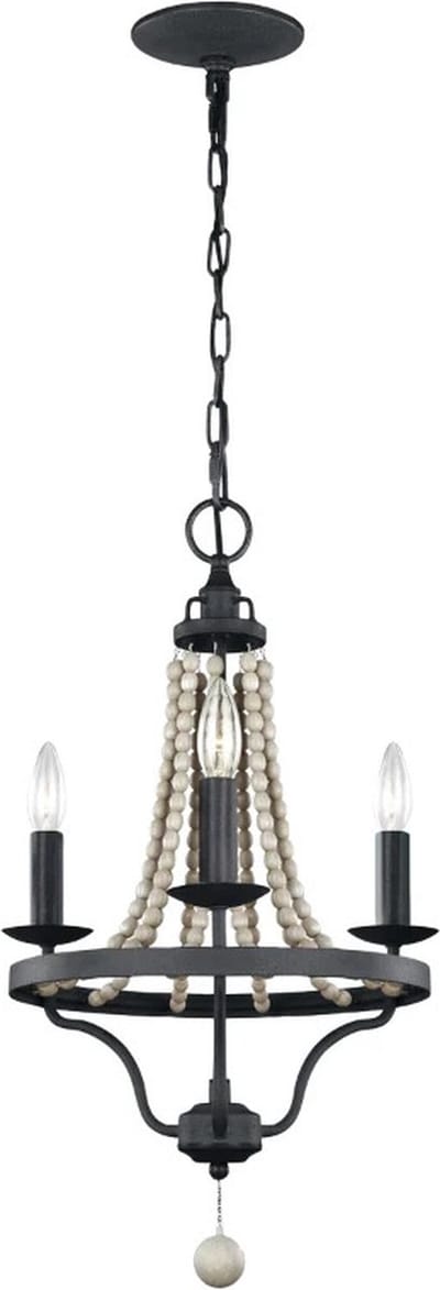Feiss LED Kroonluchter | 3X E14 Max 40W | Dimbaar | Dark Weathered Zinc with Driftwood Grey