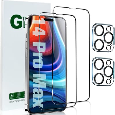 iPhone 14 Pro Max Camera lens protector 2 stuks + iPhone 14 Pro Max Screen protector 2 stuks