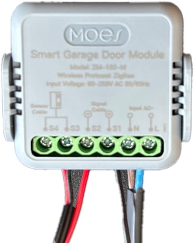 Moes garagedeuropener inbouw set | Werkt met Wifi | Tuya Smart en SmartLife | Pas je bestaande garagedeurbediening aan | eind-sensor met draad | euro stekker | IP22 | Kronsteen module | openen op afstand | tijdschema | complete set