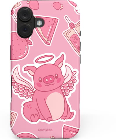 Casetastic hoesje geschikt voor Apple iPhone 16 - MagSafe - Dubbellaagse bescherming - Varken vleugels - Fashion Case - Lichtroze Koraal
